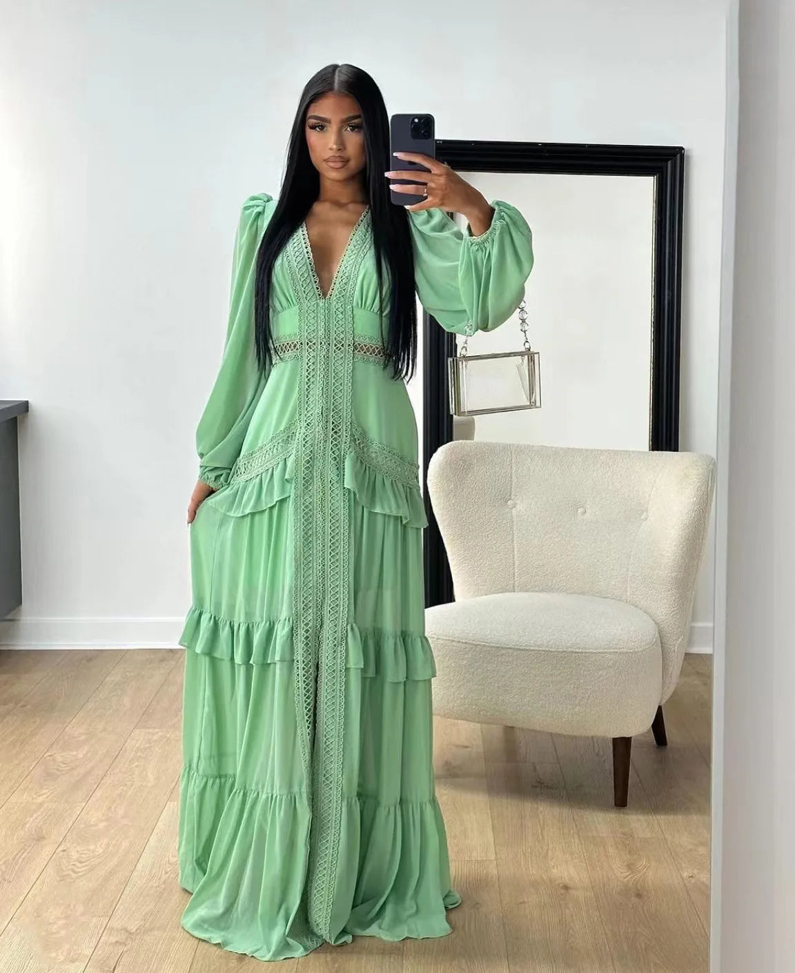 SELMA – Robe Longue Élégante Pastel Été