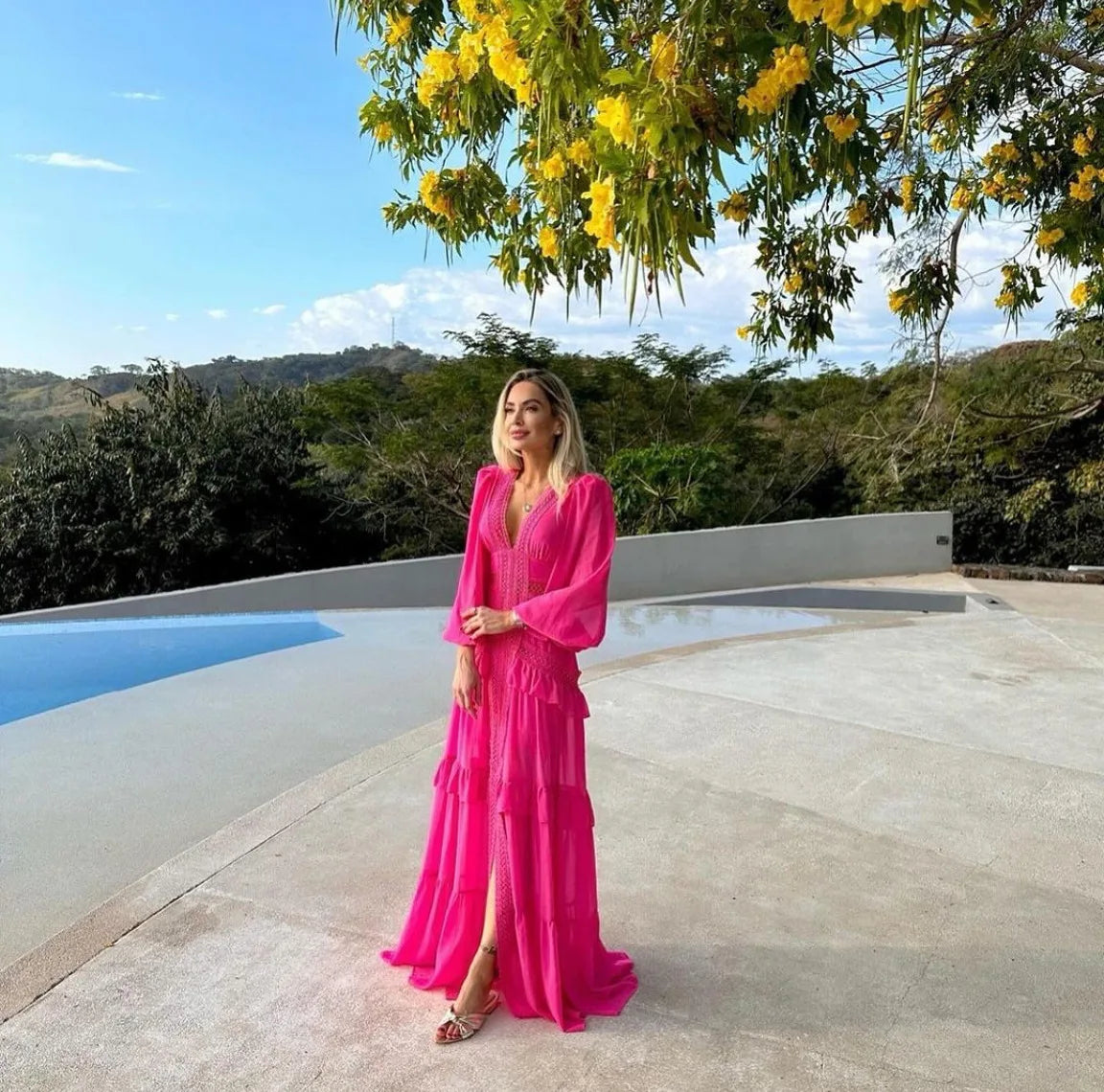 SELMA – Robe Longue Élégante Pastel Été