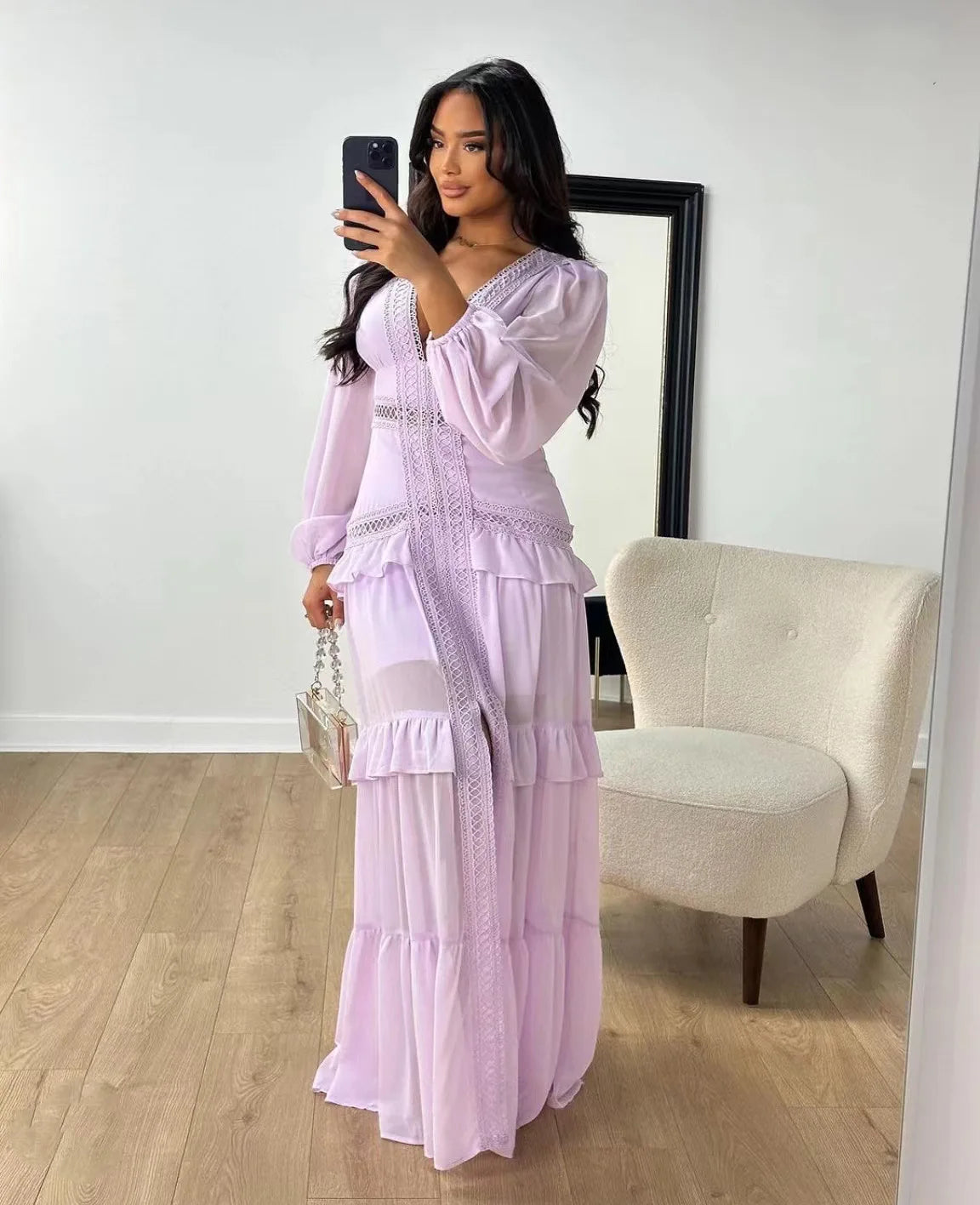 SELMA – Robe Longue Élégante Pastel Été