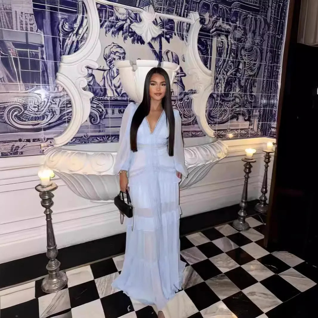 SELMA – Robe Longue Élégante Pastel Été