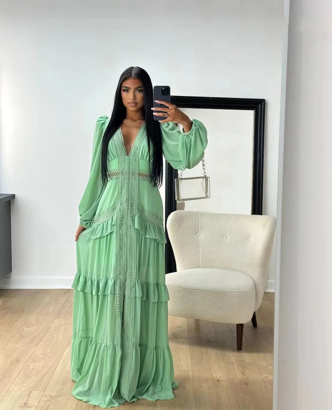 SELMA – Robe Longue Élégante Pastel Été