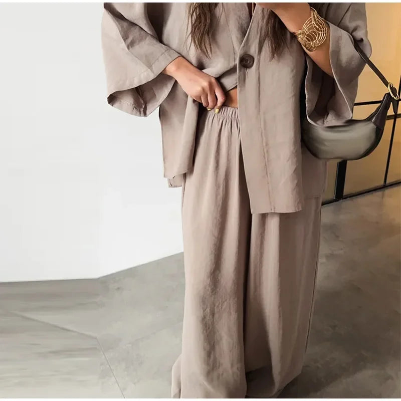Ensemble Femme Lin & Coton – Décontracté Chic BROWNIES