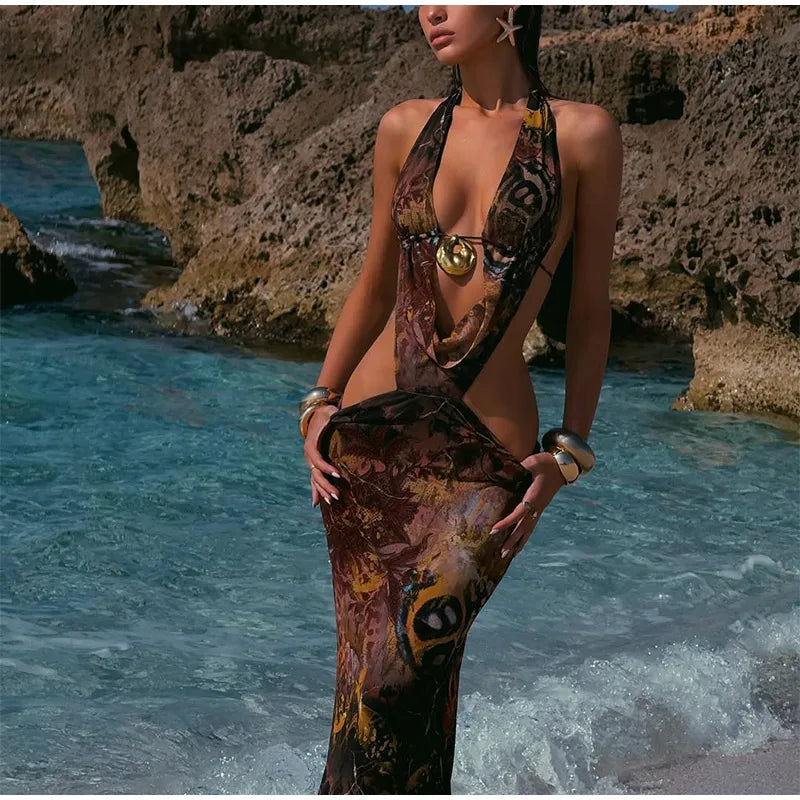 Robe Femme Été Dolsea Dos Nu & Col Pivotant Profond