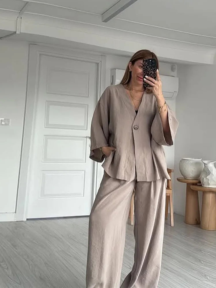 Ensemble Femme Lin & Coton – Décontracté Chic BROWNIES