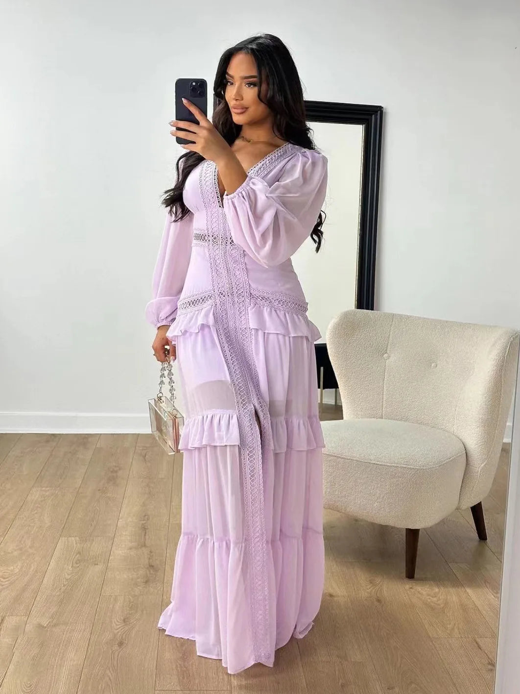SELMA – Robe Longue Élégante Pastel Été