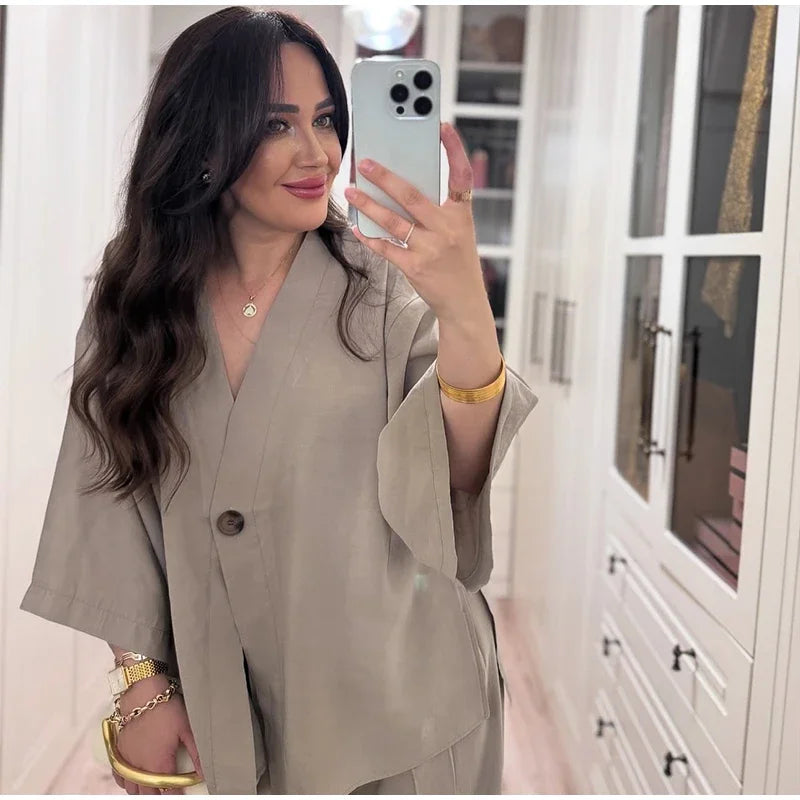 Ensemble Femme Lin & Coton – Décontracté Chic BROWNIES
