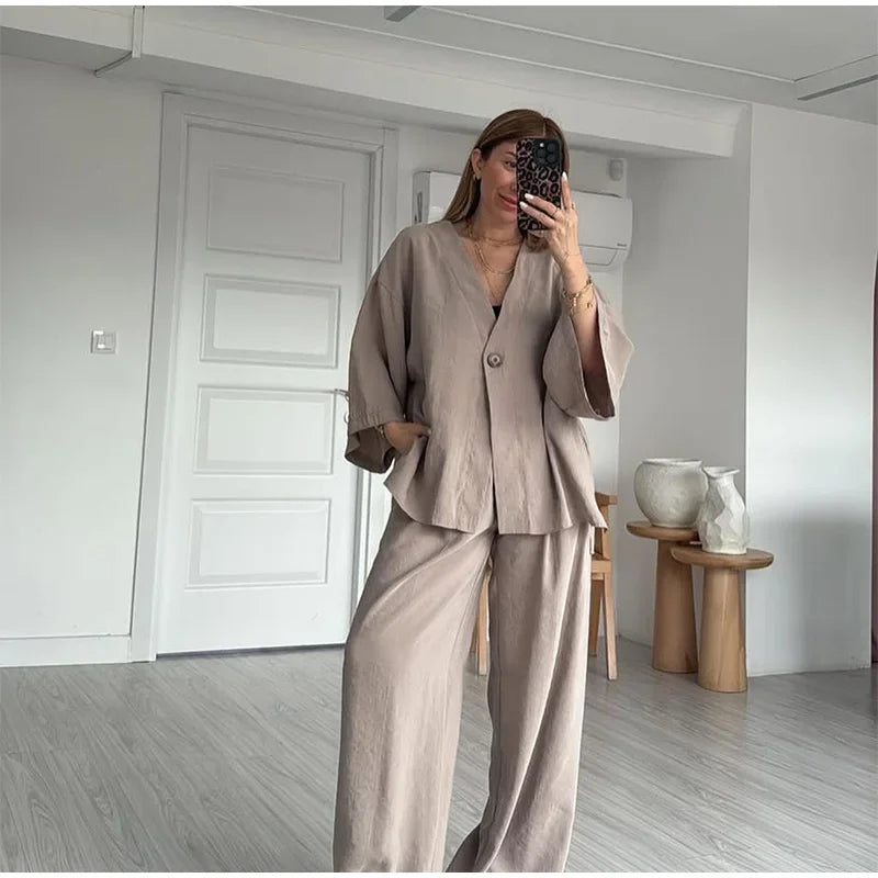 Ensemble Femme Lin & Coton – Décontracté Chic BROWNIES