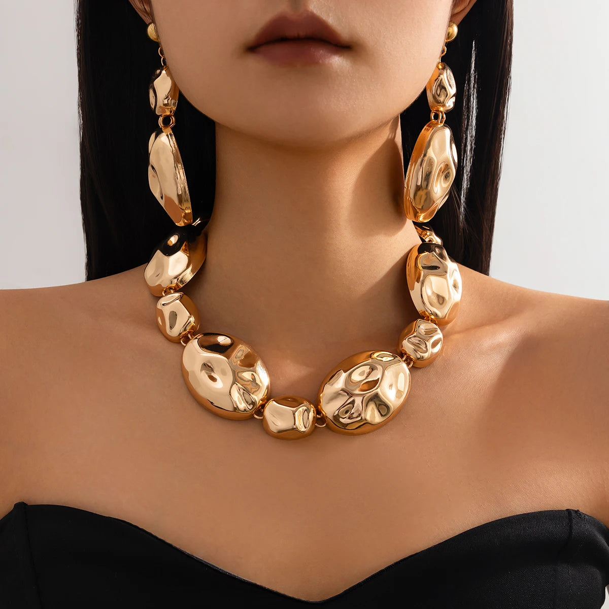 Gros Collier et Boucles d’Oreilles Salircon