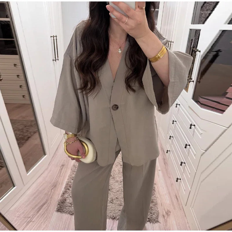 Ensemble Femme Lin & Coton – Décontracté Chic BROWNIES