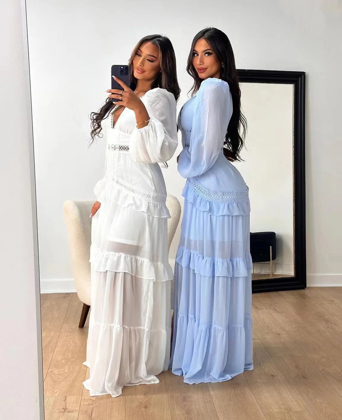 SELMA – Robe Longue Élégante Pastel Été